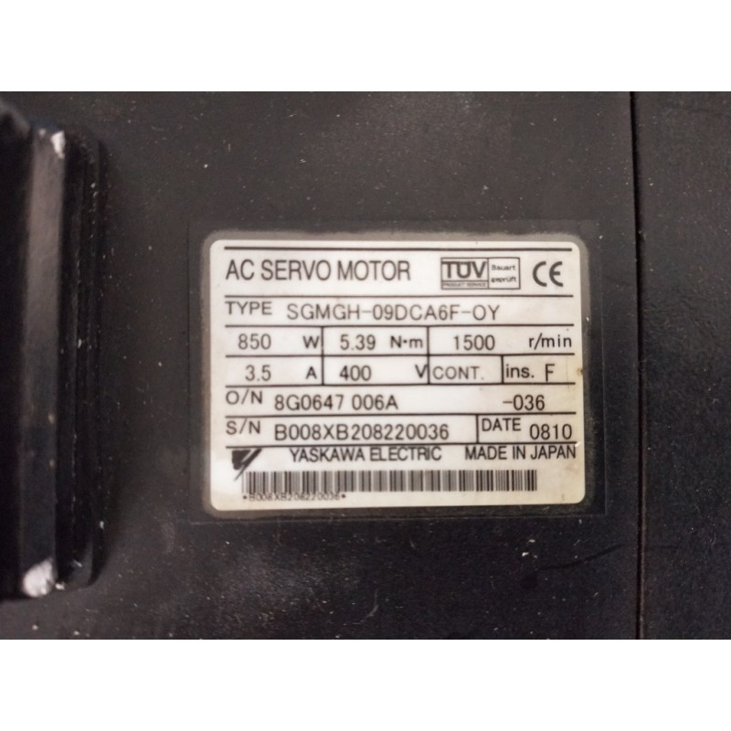 SGMGH-09DCA6F-OY YASKAWA 0.85KW servo motor fiyatı,